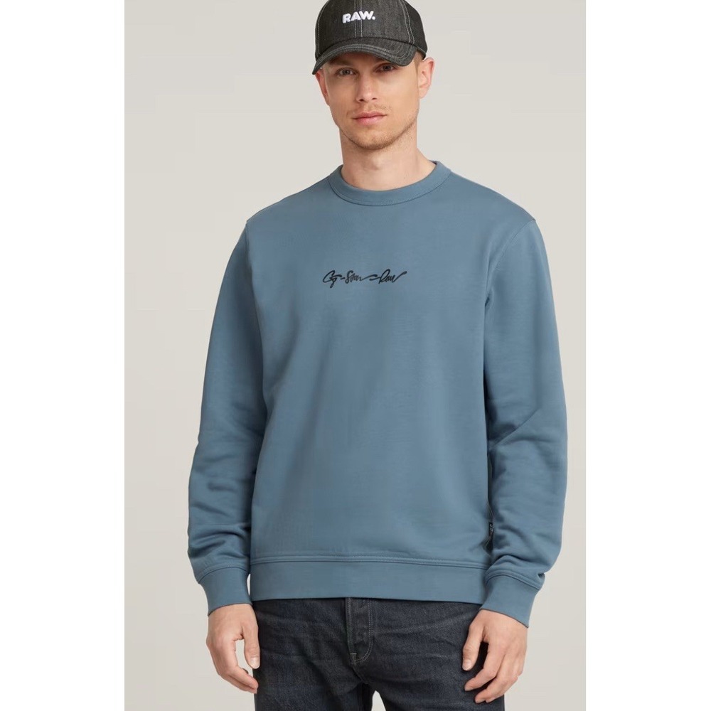G-Star Men's G-Script Logo Sweater.  NWT Size Small Blue